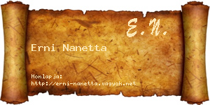 Erni Nanetta névjegykártya